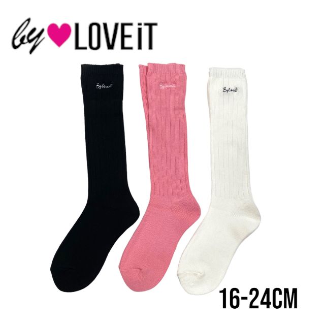 by LOVEiT ルーズソックス 【日本製】No.7841420（ 子供服 女の子 キッズ トドラー ジュニア バイラビット 靴下 ルーズ ソックス ロゴ お洒落 流行 お出掛け 可愛い ガーリー カジュアル シンプル ピンク オフホワイト クロ 春 夏 秋 冬 ）のサムネイル