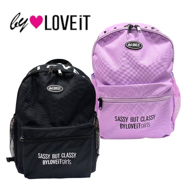 【2024春夏新作】by LOVEiT ポリオックスデイパック No.7841424（ 子供服 女の子 キッズ トドラー ジュニア バイラビット 小物 バッグ Bag リュック リュックサック ロゴ お出掛け 可愛い プレゼント ギフト ラベンダー クロ 春 夏 秋 冬 ）のサムネイル