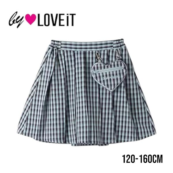 【2025春夏新作】by LOVEiT ハートポシェット付きスカート No.7851107（ 子供服 女の子 キッズ トドラー ジュニア バイラビット ボトムス スカート スカパン プリーツ チェック柄 ハート ポシェット ウエストゴム 可愛い お洒落 人気 春 夏 秋 )のサムネイル