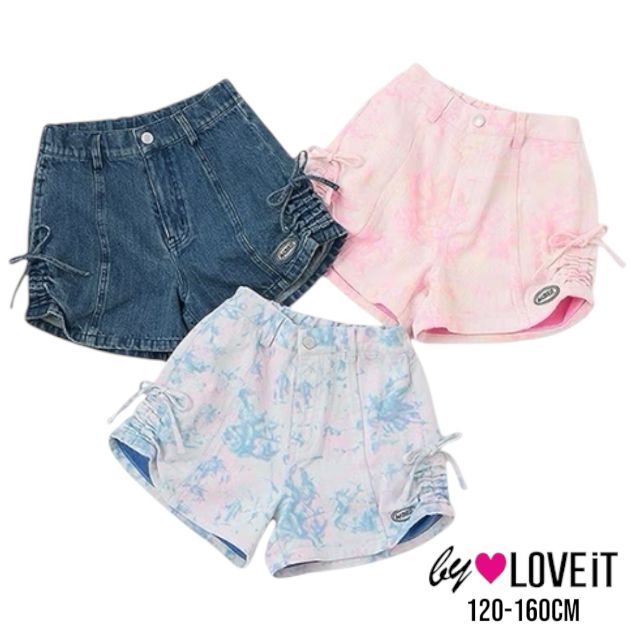 【2025春夏新作】by LOVEiT フロントドロストショートパンツ No.7852104（ 子供服 女の子 キッズ トドラー ジュニア バイラビット ボトムス ショート パンツ SP デニム タイダイ カジュアル ストリート 可愛い オシャレ 流行 人気 春 夏 秋 ）のサムネイル