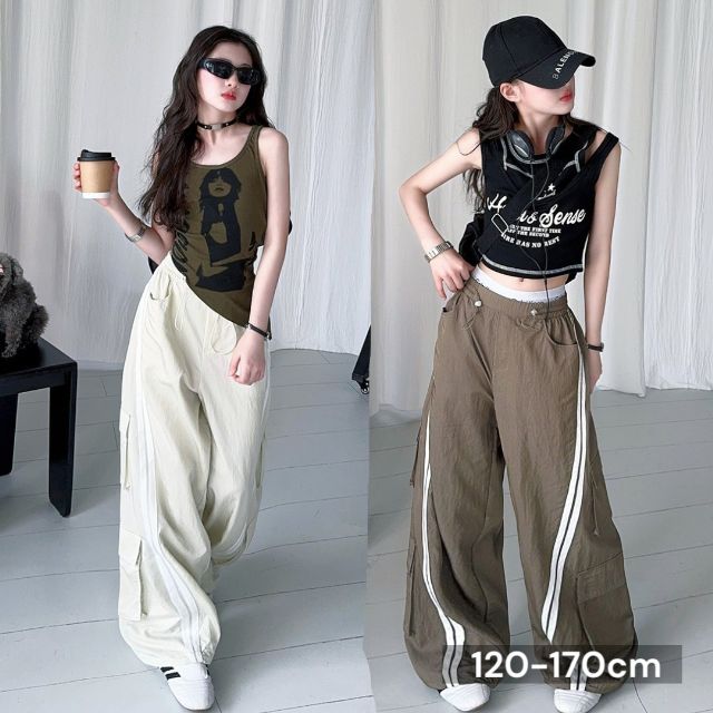 楽天チビッコハウス 楽天市場店海外子供服 アソートトップス＆カーブラインパンツ No.250415-04 韓国ファッション ロングパンツ 半袖Tシャツ ギャル ボトムス 肩開き キッズ 大人っぽい シンプル 女の子 かっこいい 可愛い オシャレ 春 夏 秋 人気 子供服 Cheeky ちーきー 新作