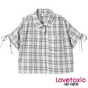 【2025春夏セール】LOVETOXIC ドロスト半袖チェックシャツ No. 7751217 ( ラブトキシック 子供服 女の子 トドラー ジュニア トップス 襟付き シャツ 羽織 上着 クロップド丈 カジュアル チェック柄 可愛い オシャレ お出掛け 人気 春 夏 秋 )