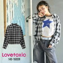 【2025春夏セール】LOVETOXIC【LTXC】サイドドロストシャツ No. 8351253 ( ラブトキシック 子供服 女の子 トドラー ジュニア トップス 襟付き シャツ 羽織 上着 クロップド丈 カジュアル チェック柄 リボン 可愛い お洒落 お出掛け 人気 春 秋 )