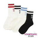 LOVETOXIC【LTXC】カブセクルーソックス No. 8353502 ( ラブトキシック 子供服 女の子 キッズ トドラー ジュニア 小物 靴下 クルーソックス ライン お洒落 お出掛け 人気 プレゼント カジュアル シンプル プチプラ 春 夏 秋 冬 )