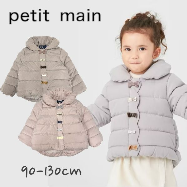 【2023秋冬新作】Petit main 中綿リボンジャケット プティマイン No.9634302 ( 子供服 キッズ トドラー 女の子 アウター 羽織 上着 中綿 ジャケット 長袖 可愛い リボン付き 防寒対策 お出掛け カジュアル ガーリー オシャレ ピンク モカ茶 冬服 )のサムネイル