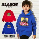 【2023秋冬セール】X-LARGE KIDS xlarge ボックスゴリラ裏起毛パーカ No.9434206 エクストララージキッズ（ 子供服 男の子 ベビー キッズ トドラー ジュニア エックスラージ トップス パーカー フーディー 起毛 カッコイイ お出掛け お洒落 ロゴ ゴリラ アカ ブルー 秋 冬 ）