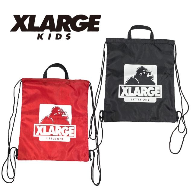 X-LARGE KIDS xlarge ナップサック No.9434410 エクストララージキッズ（ 子供服 男の子 キッズ トドラー ジュニア エックスラージ リュック Bag 小物 ゴリラ ロゴ カジュアル カッコイイ 人気 プレゼント ギフト クロ アカ 春 夏 秋 冬 ）