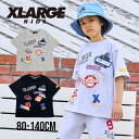 【2024春夏新作】X-LARGE KIDS MIXロゴ半袖Tシャツ No.9442205（ エクストララージキッズ 子供服 男の子 キッズ トドラー ジュニア エックスラージ トップス 半袖 Tシャツ 半T ロゴ お出掛け お洒落 カッコイイ 人気 TOP・グレー クロ 春 夏 ）