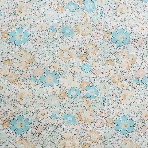 リバティプリント【タナローン/別注】ドラ(パステルグリーン J23A)Dora 3333058-j23a チビチビキッチン別注生地