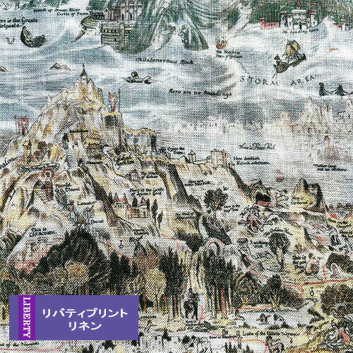 リバティ 《2021ssリネン》 ストーリーアイランド （グリーンミックス系 21A色）StoryIsland 3631144-21A リバティプリント フランダースリネン