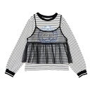 ZIDDY ジディー 長袖Tシャツ (ブラック) チュールキャミ付き 1235-66069 130~160cm 【メール便(送料全国330円)対応】