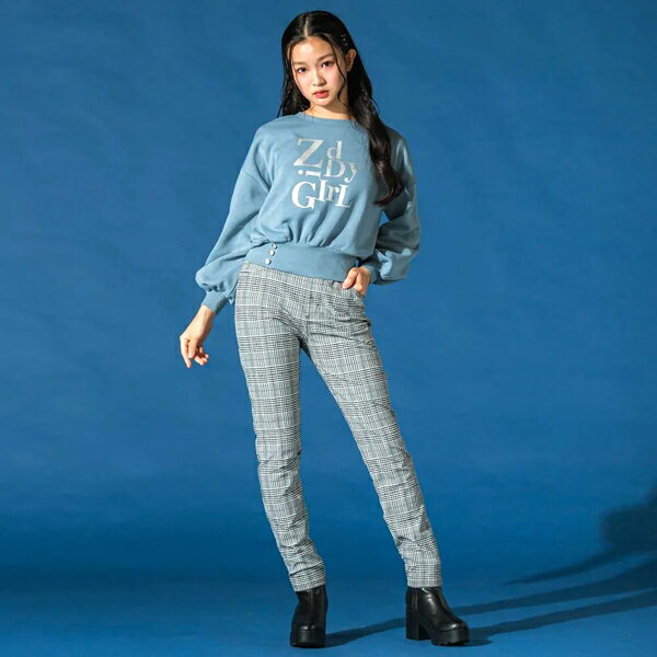 ZIDDY ジディー レギパン (ブラック) グレンチェック 1229-69032 130～160cm 【メール便(送料全国330円..