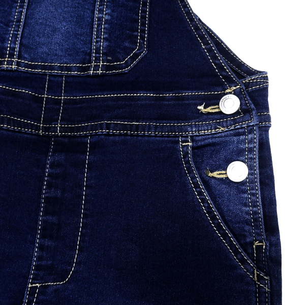 L.COPECKエルコペック定番オーバーオール(ネイビー)ストレッチデニムC583380-160cm【メール便発送のみ(220円)】