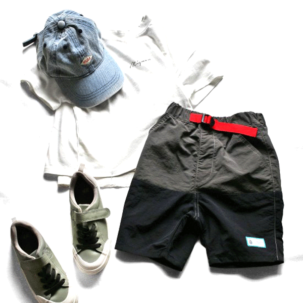 楽天ちびっ子ハウス　のま【夏物バーゲン】 L.COPECK コペック ハーフパンツ （ブラック）切替配色 C4457 100cm～140cm【メール便のみ 送料220円】