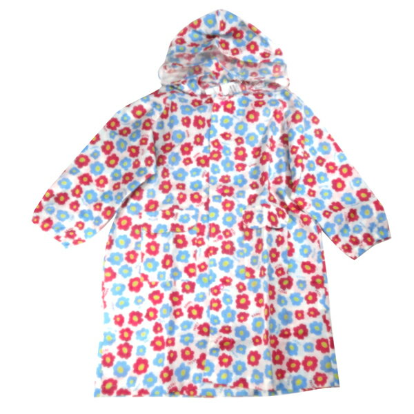 B de R ビーデアール レインコート（アイボリーホワイト）総花プリント 1974-61031 女児用 女の子 S(85..