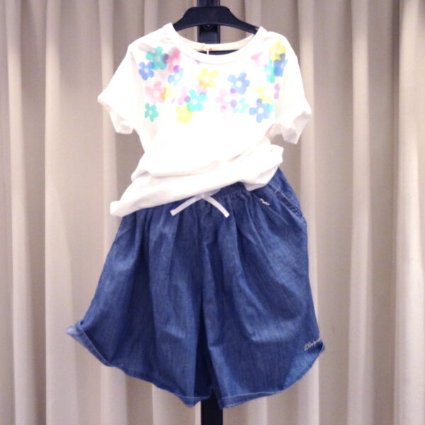 L.COPECK コペック キュロットスカート (ネイビーブルー）ラインストーンチャーム付き C6155 150cm～16..