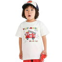 SLAP SLIP スラップスリップ 半袖Tシャツ（ホワイト）消防車発砲プリント 1815-63330 80～130cm 