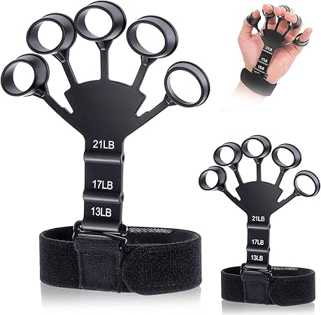 ハンドグリップ パワーフィンガーグリップ 2個セット 指トレ 握力 トレーニング 人間工学に基づいたデザイン 【メーカー30日保証付き】