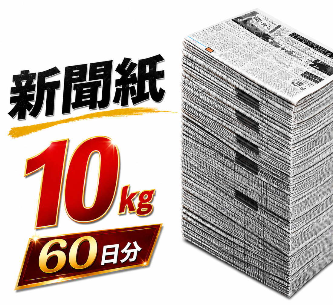 乐天商城 - 新聞紙 10kg 【60日分 大容量】 完全未使用予備紙使用 チラシなし ペット トイレシート 引越し 梱包資材 緩衝材 包装材 掃除 アウトドア ごみ受け紙