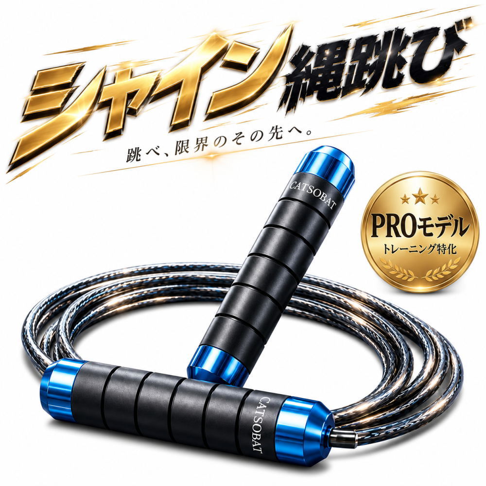 縄跳び プロ仕様 大人用 トレーニング ジム 長さ調整可能 耐久 頑丈 ダイエット フィットネス 【メーカー30日保証付き】