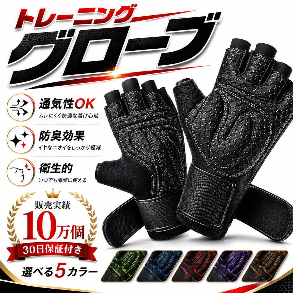 乐天商城 - 本格派 トレーニンググローブ 筋トレ リストストラップ 手首保護 ウエイトトレーニング ベンチプレス ダンベル 懸垂 30日保証