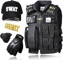 SWAT コスプレ タクティカルベスト USJ コスプレ ホラーナイト SWATキャップ グローブ ピンバッチ セット 【メーカー30日保証付き】