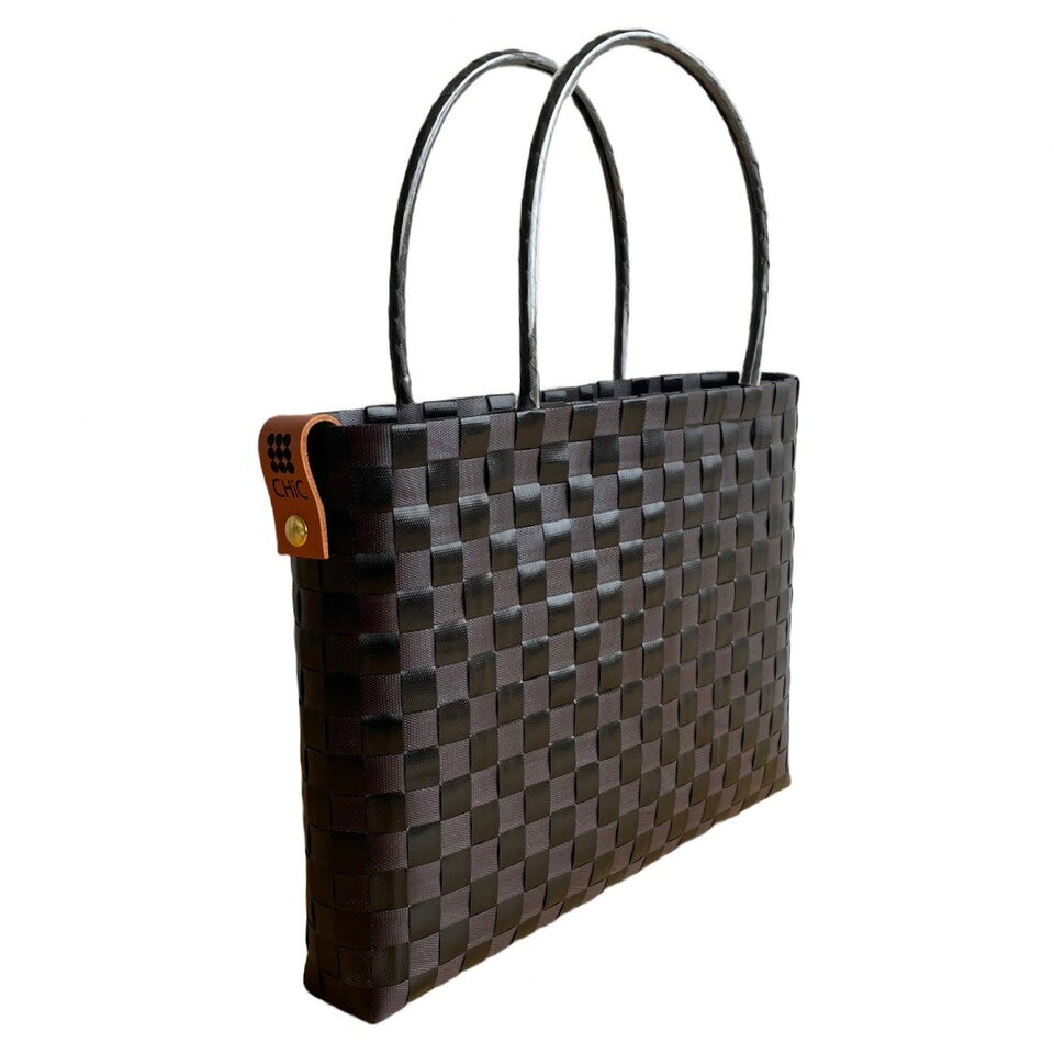 Flat Tote ＜Bitter Black＞レッスンバッグ トートバック カゴバッグ プラカゴ カ...