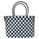 Square S <Indigo White>レディースバッグ トートバッグ マザーズバッグ カゴバッグ プラカゴ 丈夫 洗える 軽い エコバッグ ランチ ハン...