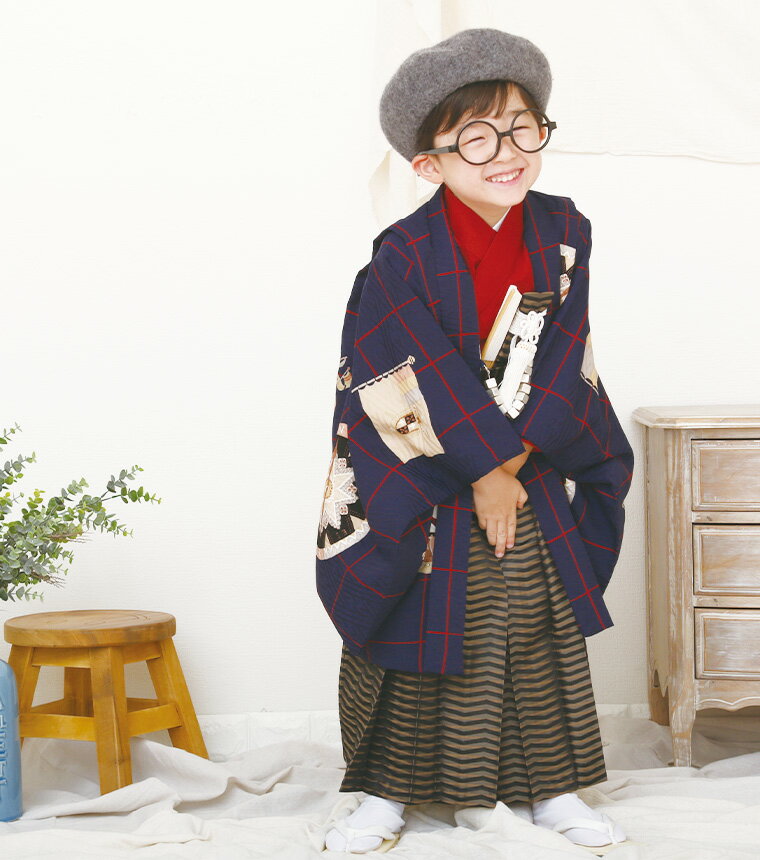 【レンタル】【5-0101】七五三 着物 羽織 袴 5歳 男の子 フルセット 七五三レンタル 七五三着物5歳 七..