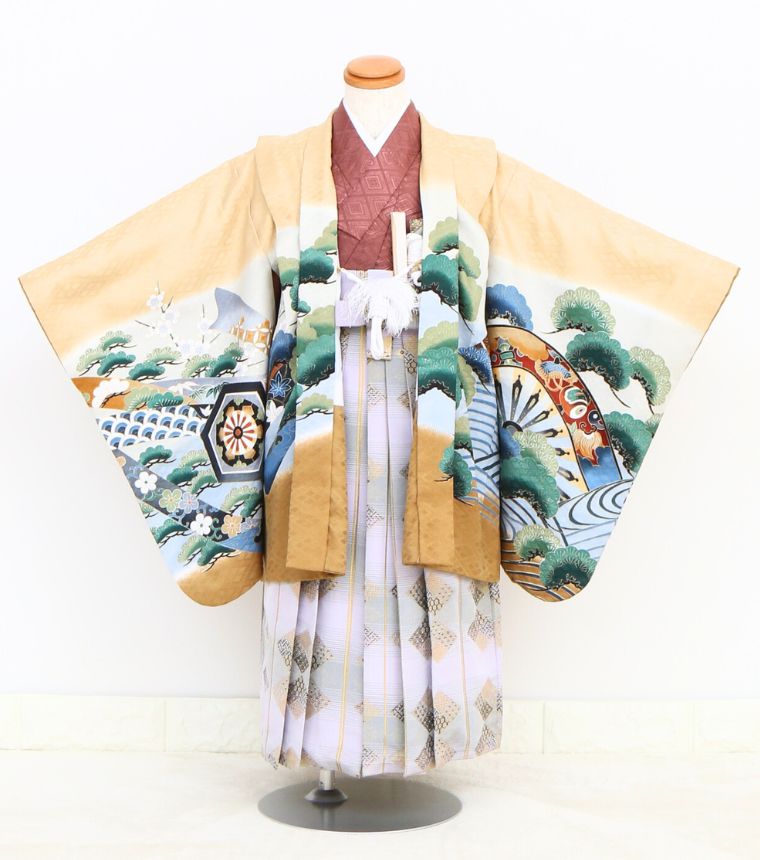 【レンタル】【5-0162】七五三 着物 羽織 袴 5歳 男の子 フルセット 七五三レンタル 七五三着物5歳 七..