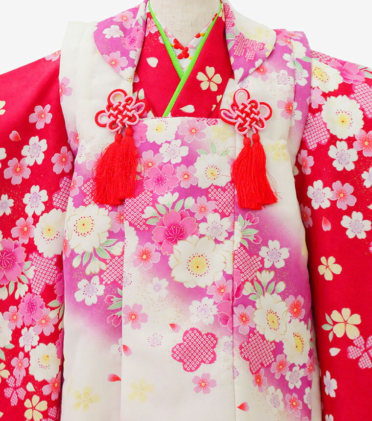 【レンタル】【3-0062】七五三 着物 被布 3歳 女の子 フルセット 七五三レンタル 七五三着物3歳 七五三着物 髪飾り 草履 バッグ 753着物 3泊4日 3