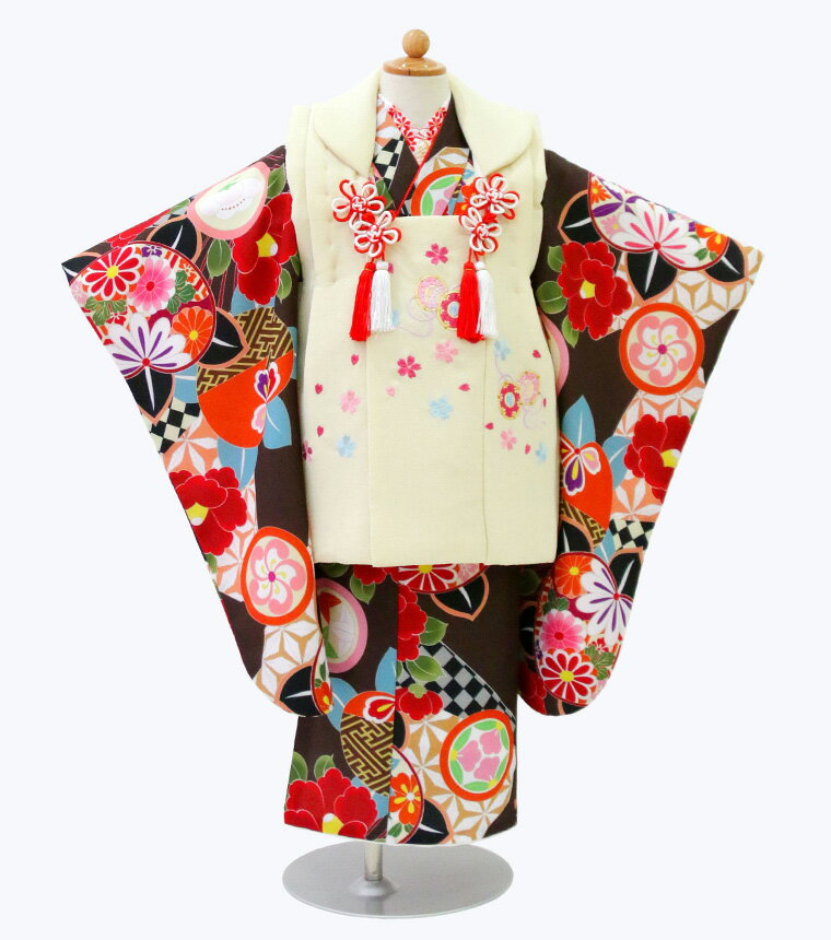 ★楽天スーパーSALE中★特別価格【レンタル】【3-0165】七五三 着物 被布 3歳 女の子 フルセット 七五三レンタル 七五三着物3歳 七五三着物 髪飾り 草履 バッグ 753着物 3泊4日