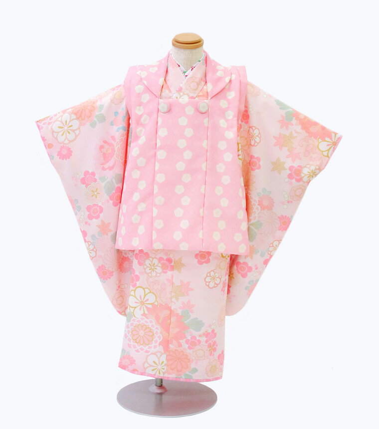 Rakuten - 【レンタル】【3-0167】七五三 着物 被布 3歳 女の子 フルセット 七五三レンタル 七五三着物3歳 七五三着物 髪飾り 草履 バッグ 753着物 4泊5日