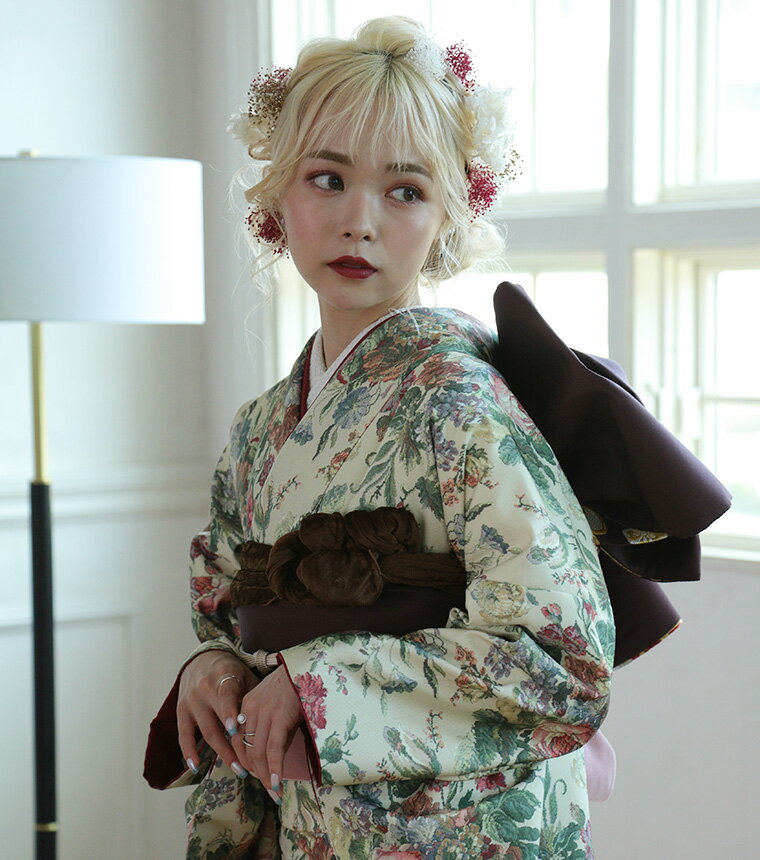 【レンタル】【f-0073】振袖【2027年成人式ご予約受付中】 フルセットレンタル レンタル17点セット [成人式 晴れの日 振袖 二十歳 正絹][送料無料][4泊5日]