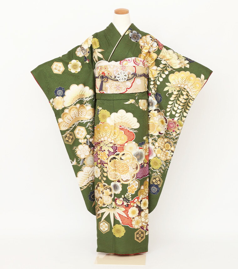 【レンタル】【f-0188】振袖 【2027年成人式ご予約受付中】 フルセットレンタル レンタル17点セット [成人式 晴れの日 振袖 二十歳 正絹][送料無料][4泊5日]