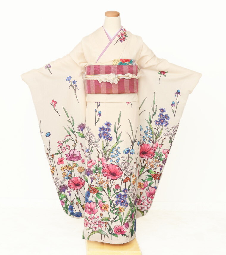 【レンタル】【f-0193】振袖 【2027年成人式ご予約受付中】 フルセットレンタル レンタル17点セット [成人式 晴れの日 振袖 二十歳 正絹][送料無料][4泊5日]