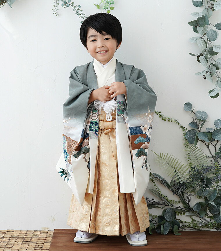 【レンタル】【53-0015】七五三 着物 羽織 袴 3歳 男の子 フルセット 七五三レンタル 七五三着物3歳 七..