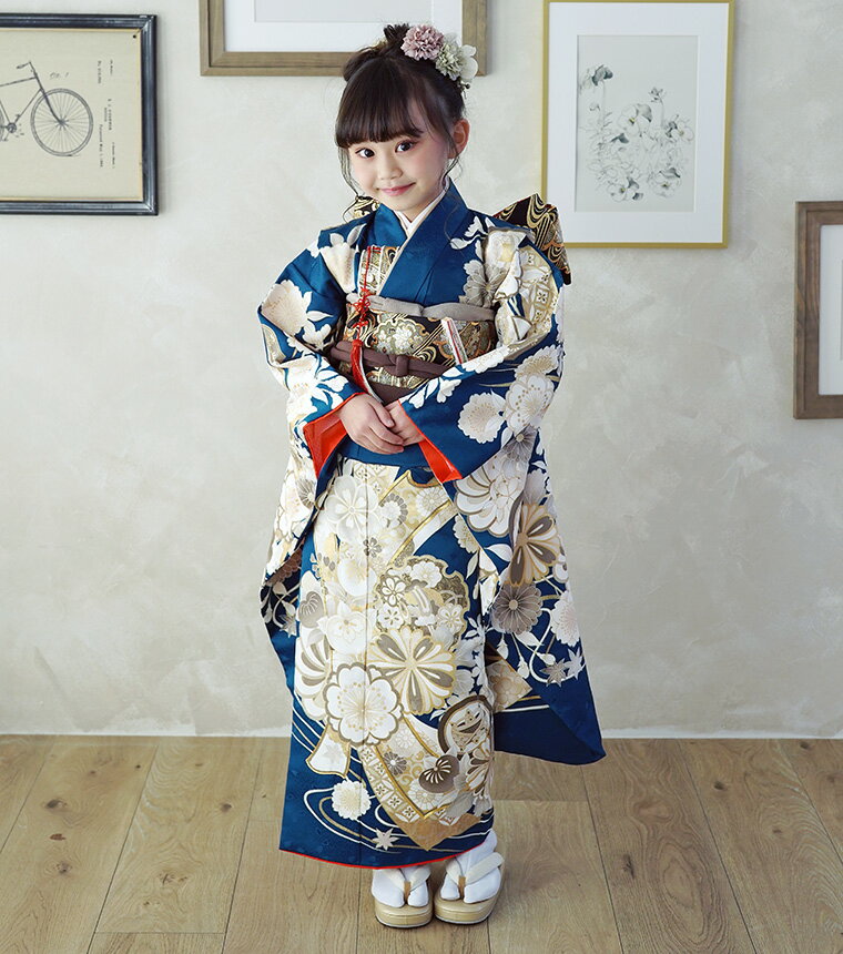 Rakuten - 楽天スーパーSALE開催中★【レンタル】【7-0130】七五三 着物 7歳 女の子 フルセット 七五三レンタル 七五三着物7歳 七五三着物 髪飾り 草履 バッグ 753着物 4泊5日