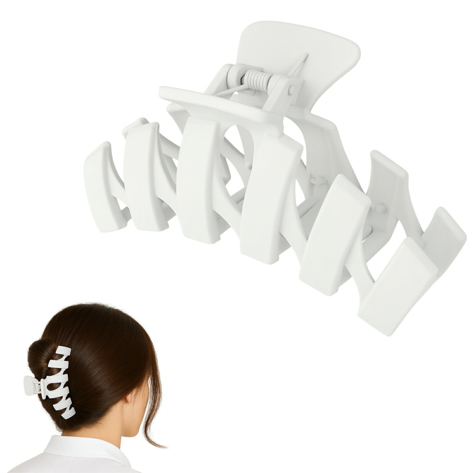 Rakuten - ヘアクリップ 大きめ バンスクリップ 髪留め クリップ ヘアアクセ マット 無地 しっかりホールド レディース シンプル おしゃれ ヘアアレンジ まとめ髪 ヘアカフ オフィス 韓国風 Chicer