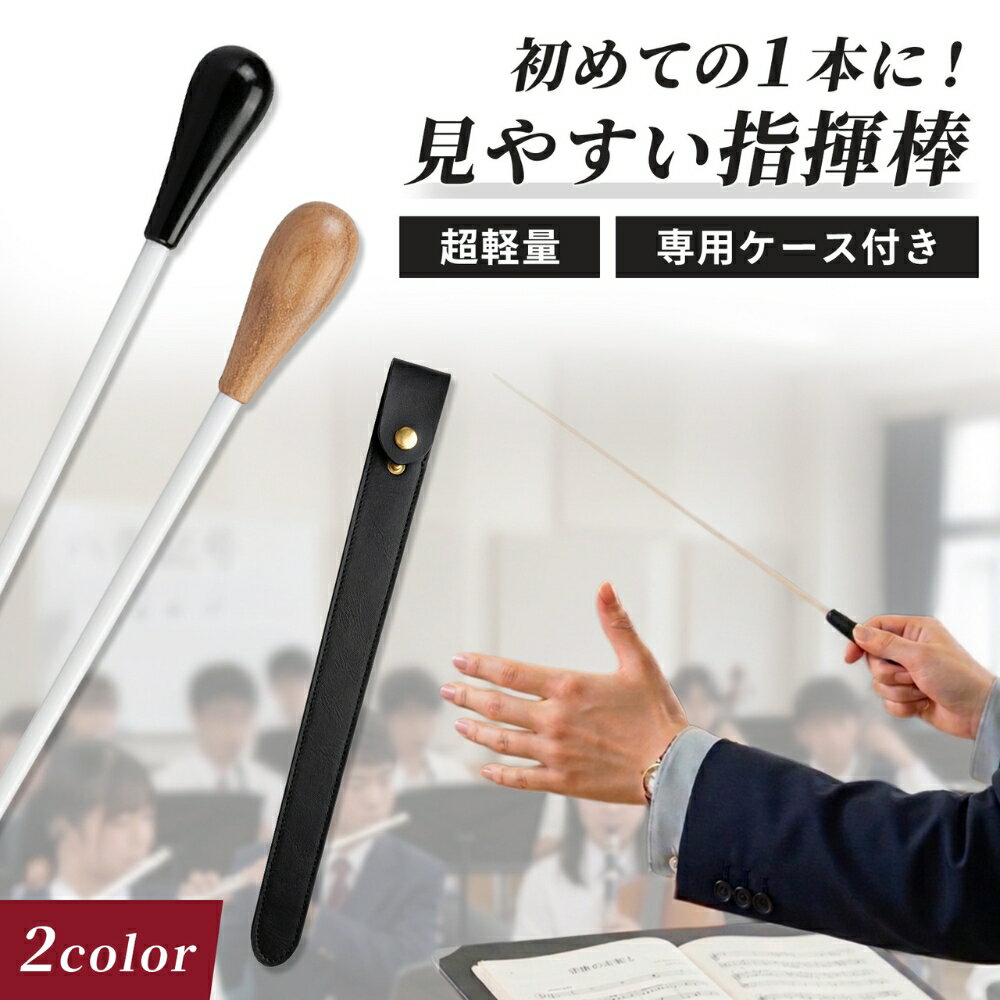  指揮棒 タクト バトン 385mm 21g 超軽量 ケース付き グラスファイバー PUレザーケース 合唱 吹奏楽 オーケストラ 音楽 教師 女性用 学生用 初心者 高強度 折れにくい Chicer