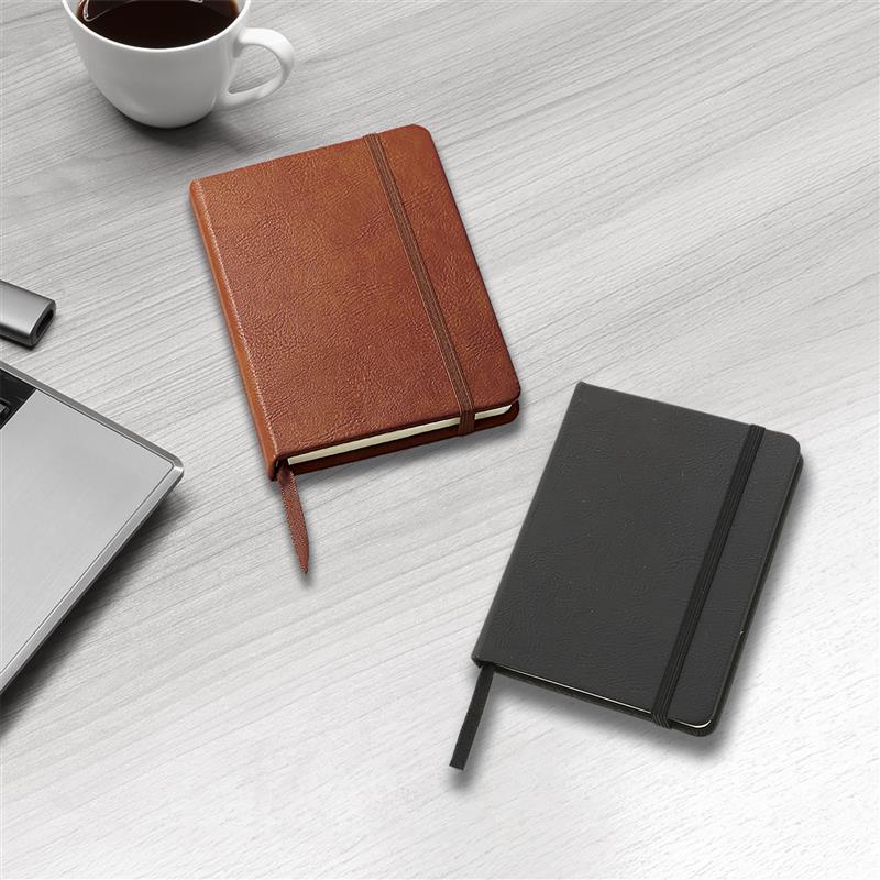 【1000円コーナー】ハードカバーノートA6 ブラック ブラウン 2色セット