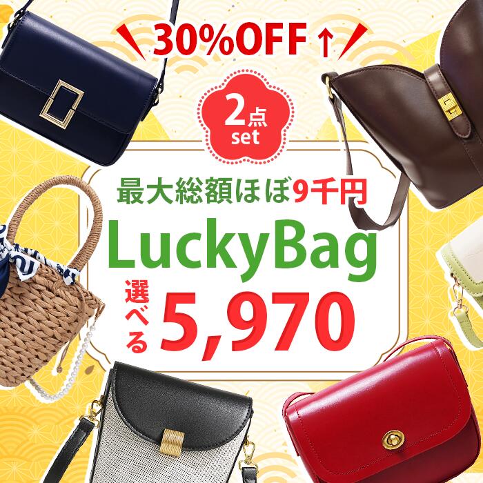 【今日使える5%OFFクーポン！】＼中身は8,900円相当／【バッグ2点HAPPY BAG】バッグ 2way ショルダーバッグ 福袋 2024 アウトレット お呼ばれ シンプル 人気商品 20代 30代 40代 50代