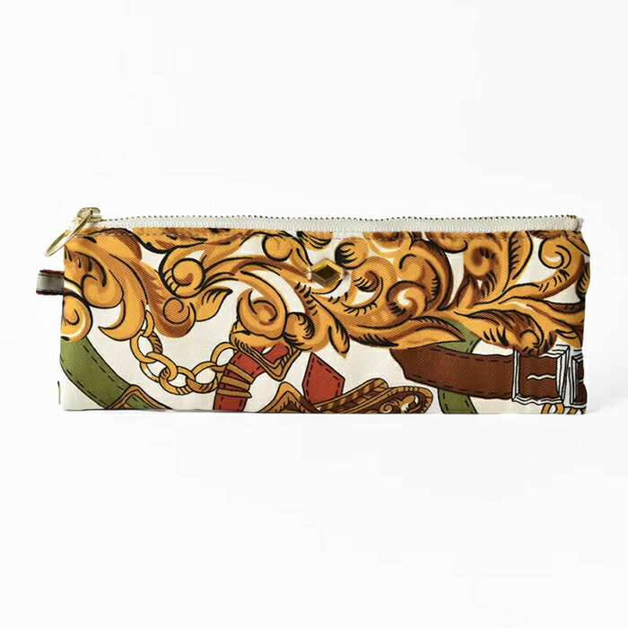 Rakuten - PEN POUCH スカーフポーチ 一点物ポーチ マチなし ファスナーポーチ ペンポーチ ペンケース 小物入れ 小物収納 バッグ整理 旅行 メイク道具 化粧ポーチ メイクポーチ かわいい おしゃれ 人気 洗える プレゼント プチギフト 贈り物 ギフト Chicolatte チコラッテ