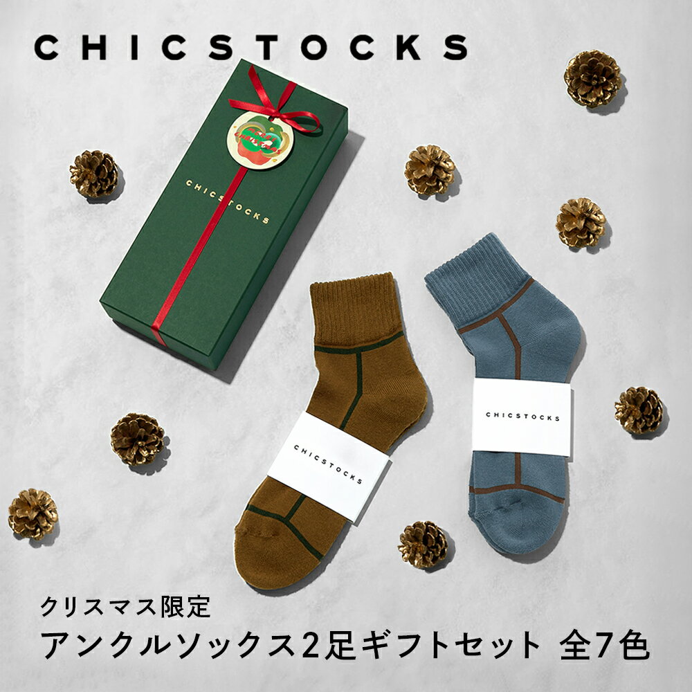 【アンクル 2足セット クリスマス ギフト包装済み】CHICSTOCKS 靴下 ソックス ブランド 人気 メンズ レディース 上司 部下 ギフト プレゼント フォーマル ビジネス ドレッシー シンプル 誕生日 バレンタイン 母の日 父の日 敬老の日 お礼 お祝い プチギフト