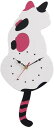 しっぽが動く ねこ 振り子時計 おしゃれ 時計 壁掛け 動物 猫 木製 クロック 可愛い かわいい GD-HURIKOTK-PK