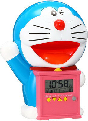 目覚まし時計 ドラえもん キャラクター型 おしゃべり アラーム デジタル 温度 表示 JF374A