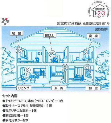 【ポイント10倍_お買い物マラソン】住宅用火災警報器 煙式 けむピーNEO 3