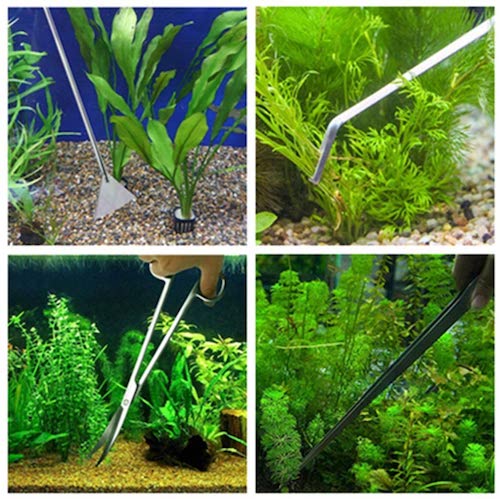 水草トリミング 水槽 掃除 水槽セット 4点セット 定番のお歳暮 冬ギフト ピンセット ハサミ サンドフラッター 多機能 ステンレススチール製 収納バッグ付き 水槽管理 水族館用 実用 便利