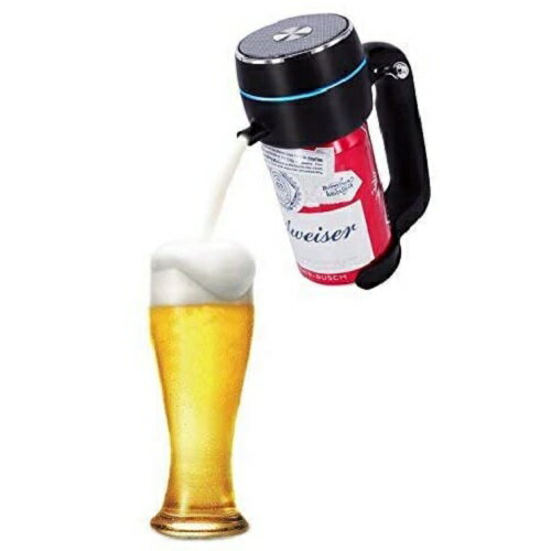 超音波式ハンディビールサーバー 泡立て 缶ビール用 ジョッキタイプ 極細泡 クリーミー泡 バッテリ付き 父にプレゼント 景品 ピクニック お祝い パーティーに最適T19-ENBR ブラック 父の日 母の日 ギフト オンライン飲み会 おうちで生ビール