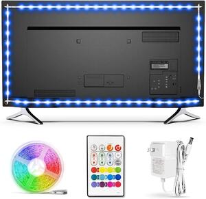 【ポイント10倍_お買い物マラソン】led テープライト RGB テレビバックライト24キーリモコン操作 4.5m 間接照明 5050 SMD 電源給電式 リモコン付き 3M強力粘着テープ イルミネーション クリスマス飾り パーティー 雰囲気作り　12色